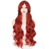 PARXITN Hair Wigs for Women 100 cm Long Curly Red