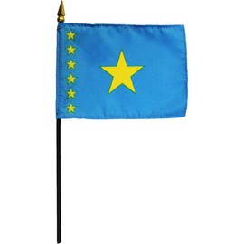 Democratic Republic of Congo (2003-2006) - 4 in x 6 in World Stick Flag