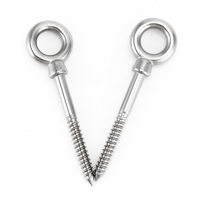 QWORK® Eye Bolt with Wood Thread M8 x 80 mm