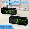 KWANWA 2 in 1 Alarm Clock Indoor Thermometer, Digital Clock