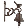 Vintage Small Bird Dinner Bell with Vines Cast Iron Antique