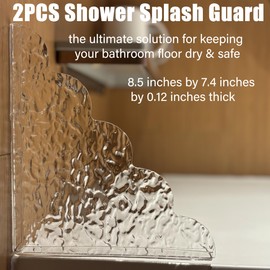 HOMUS Shower Splash Guard 2-Pack, Self-AdhesiveAcylic Bathtub Water Guards for Kids-Tub Edge Water Guard