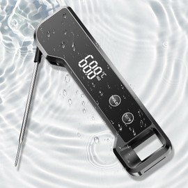Digital Instant Read Meat Thermometer for BBQ and Cooking, Waterproof Ultra Fast Food Thermometer with Backlight & Calibration, Food Cooking Probe for Deep Fry, BBQ, Liquids,Beef,Roast Turkey