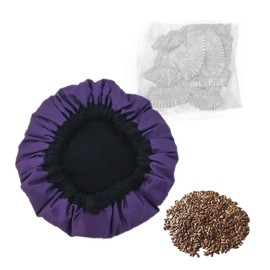 Deep Conditioning Heat Cap,MQUPIN Microwavable Heat Cap 100% Natural Flaxseed Thermal Cap for Steaming Hair Styling and Steam Cap Steaming Haircare Therapy with 10 Pcs Disposable Shower Caps(Purple)
