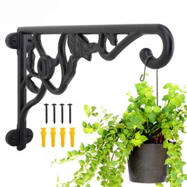 KABB Heavy Duty Hanging Plant Brackets, 2pcs 13" Hand Forged Iron Wall Mount Bracket Durable Rust-Resistant Plant Hanger Hook for Hanging Plants Bird Feeder Wind Chimes Lantern