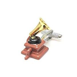 Procuffs Retro Gramophone Cufflinks Trumpet Record Player + Free Box & Cleaner