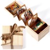 Mini Wooden Pull out Photo Box, DIY 2x3 Album,20 Photos,Natural