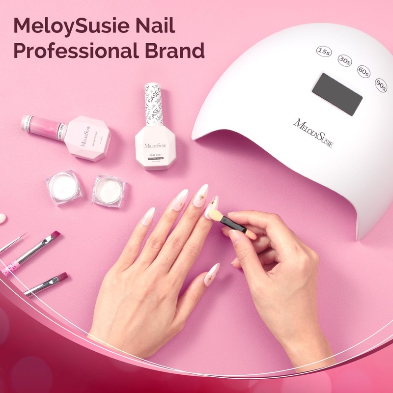 MelodySusie 2Pcs Chrome Nail Powder for Gel Nails, Pearl and
