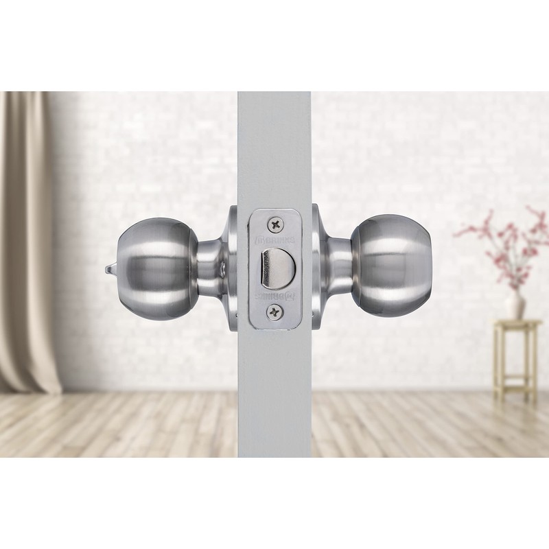 BRINKS – Transitional Privacy Locking Interior Ball Door Knob, Satin