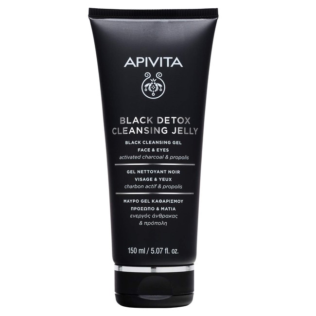 APIVITA Black Detox Cleansing Jelly 5.07 fl.oz. | Detox Cleansing Gel with Activated Charcoal and Propolis