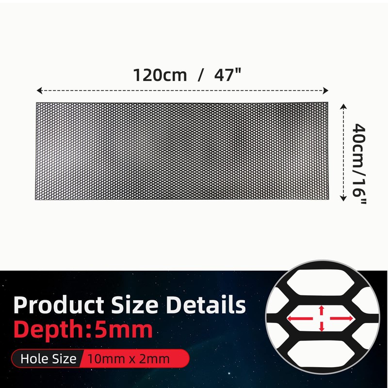 AggAuto 47"x16" ABS Plastic Universal Car Grill Mesh, Automotive Grille