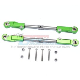 10pc Set Aluminum+Stainless Steel Rear Upper Arm Tie Rod Arrma 1/8 KRATON/Notorious/Outcast by GPM (Green)