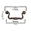 Universal Hardware Vintage Cabinet Brass Handle Drawer Drop Swan Neck