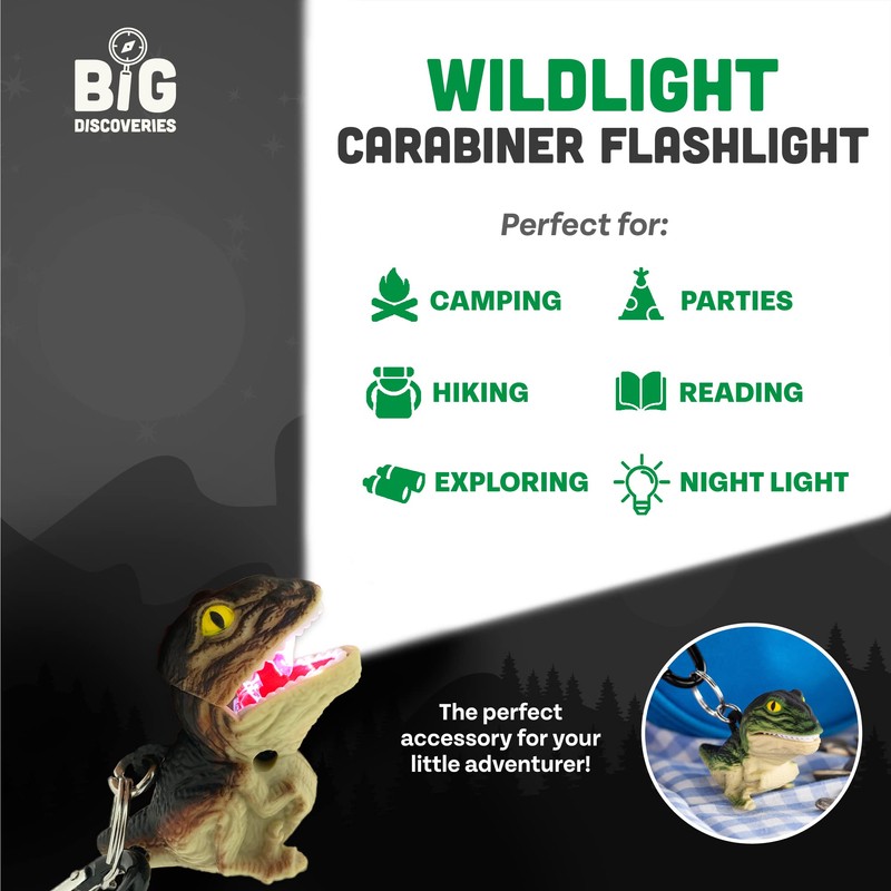 Sun Company Wildlight Animal Caribina Flashlight | Mini Animal Keychain