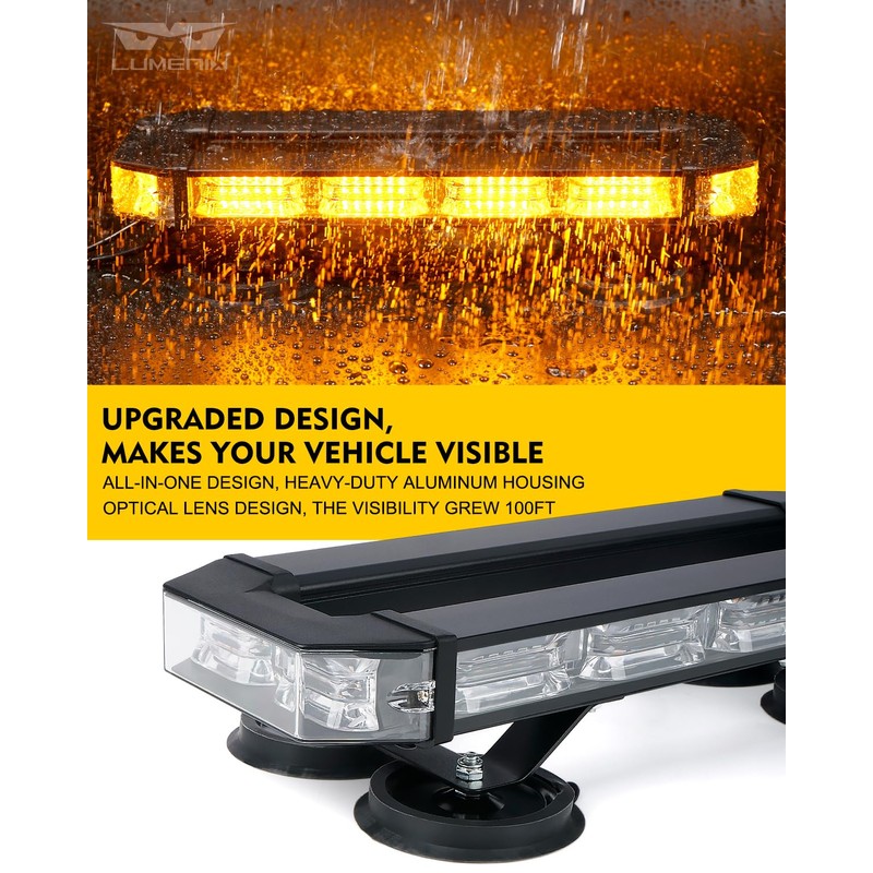 LUMENIX 72 LED Rooftop Emergency Strobe Light Bar w/Control Panel