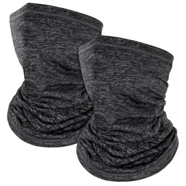 Kiiwah Pack of 2 Multifunctional Scarf, Tube Scarf, Elastic Neckerchief for Men and Women, Soft Loop Scarf, Windproof Neck Warmer, Sports Neck Warmer for Outdoor Skiing, Motorcycle, Running, Cycling,