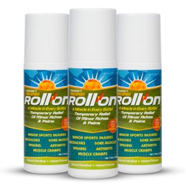 Premiere's Pain Spray All-Natural Menthol & Peppermint Roller Herbal Blend for Joint and Nerve Pain, Muscle Soreness, Sprains, Cramps, Sports Injuries, Back Pain & Neck Shoulder Aches - 3 Pack