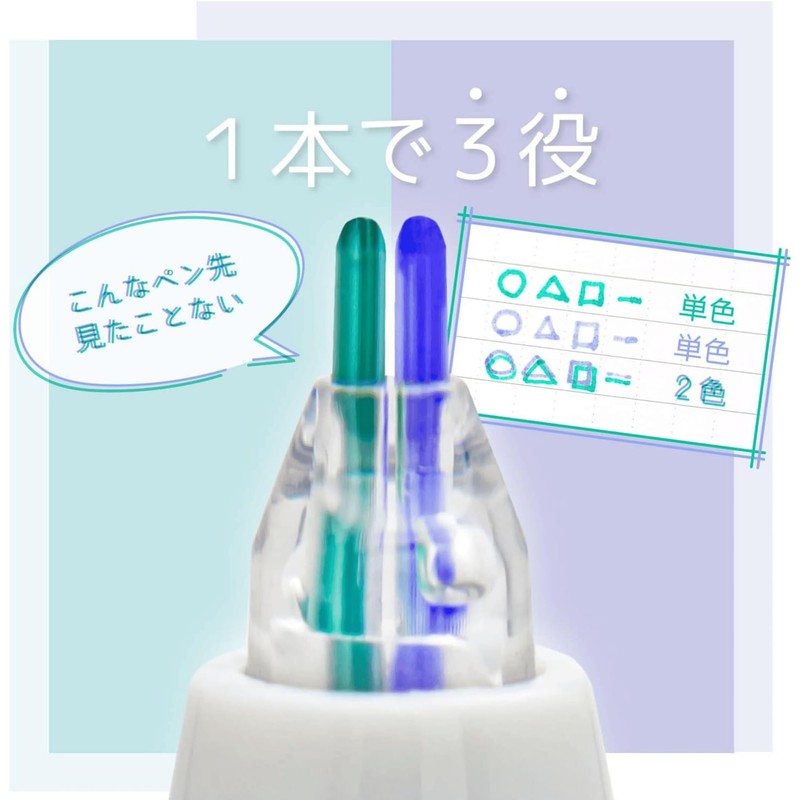 Sunstar Stationery S4540743 Water-Based Pen, Twin, 2-Color Line Pen, Set