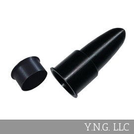 YNGLLC CEMETERY VASE LINER HEADSTONE GRAVESTONE FLOWER HOLDER POINTED BOTTOM and LID SET MADE in USA PR1902, Black