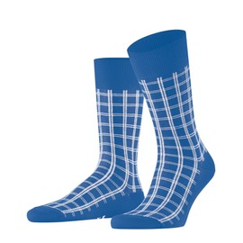 FALKE Men's Modern Tailor M So Cotton Patterned Socks, Blue Cinque Terre 6524