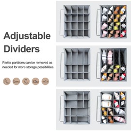 TOPIA HOME Shoe Organizer for Closet, Foldable Shoe Box with Adjustable Dividers and Clear Cover, Space Saving Shoe Storage Organizer Cabinet with Reinforced Handles, Fits 16 Pairs, Gray, TP09G