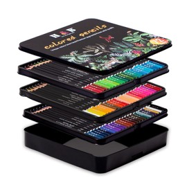 Set de Arte Profesional,Sebami 72Pcs Lapices de Colores Profesionale, Suministros de Arte en Estuche de Hierro Portátil,Regalo Ideal para Principiantes y Artistas, Niños y Adultos(72 PCS)