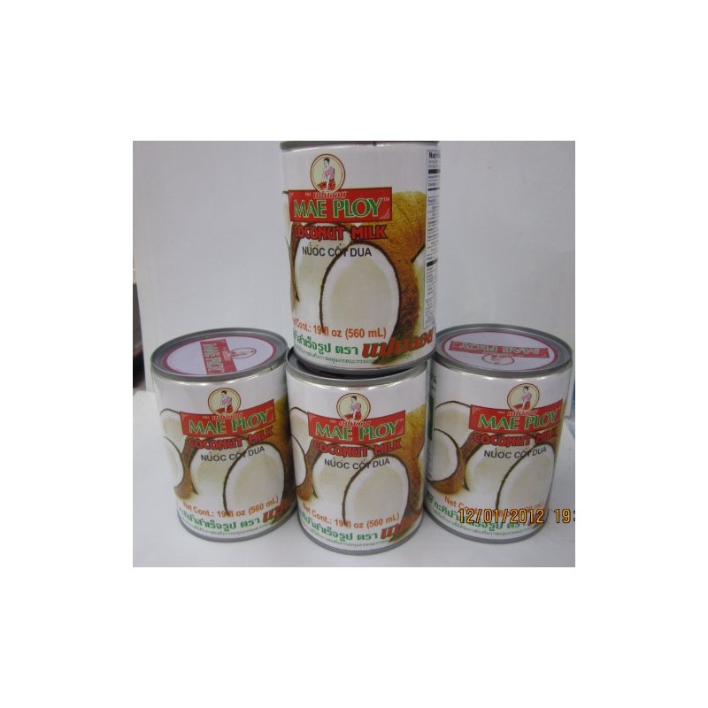 Mae Ploy Coconut Cream Pack of 4 Cans 560 Milliliter