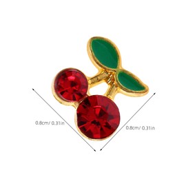 Housoutil 64pcs Cherry Nail Charms Rhinestone Nail Art Decorations for Women Gems for Manicure Easy to Apply