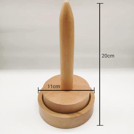 Yarn Holder Stand, RoseFlower Natural Oak Wooden Yarn Ball Holder Spindles Twirling Yarn Holder for Crocheting, Protable Yarn Storage, Women Older, Knitter & Crochet Supplies