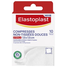 Elastoplast Soft Non-Woven Compresses 7,5cm x 7,5cm 10 Compresses