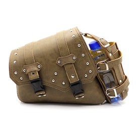 BENEALL Motorcycle Side Bag Saddlebags PU Leather Motorcycle Swingarm Bag Tool Storage Bag (Left side)