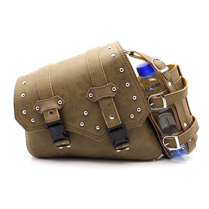 BENEALL Motorcycle Side Bag Saddlebags PU Leather Motorcycle Swingarm Bag