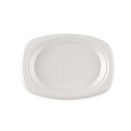 FRANZ MENSCH NatureStar Organic Plates, Oval Sugar Cane, White, Length: 23 cm, W: 16.5 cm, Cardboard, Disposable Plates, Sugarcane Plates, Disposable Plates, Pack of 500