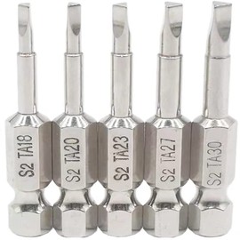 Fongmore 5 Pcs 50mm 1/4 Hex Shank Magnetic Triangle Head Screwdriver Bit Set S2 Steel Screwdriver Bits Triangle Drill Bit