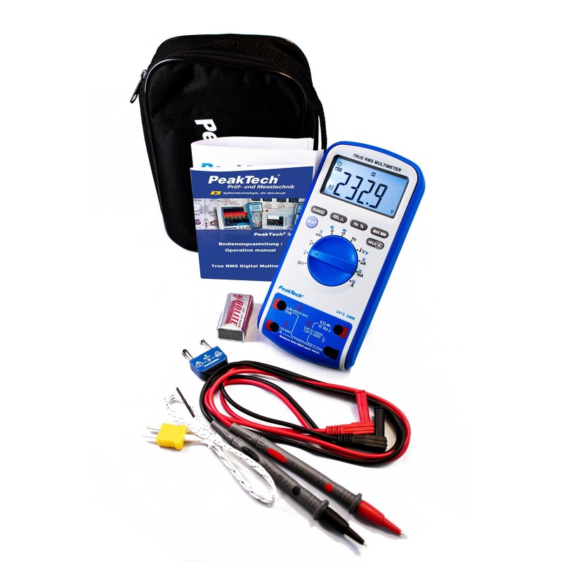 PeakTech True RMS Digital Multimeter 6000 Counts with Continuity Tester,