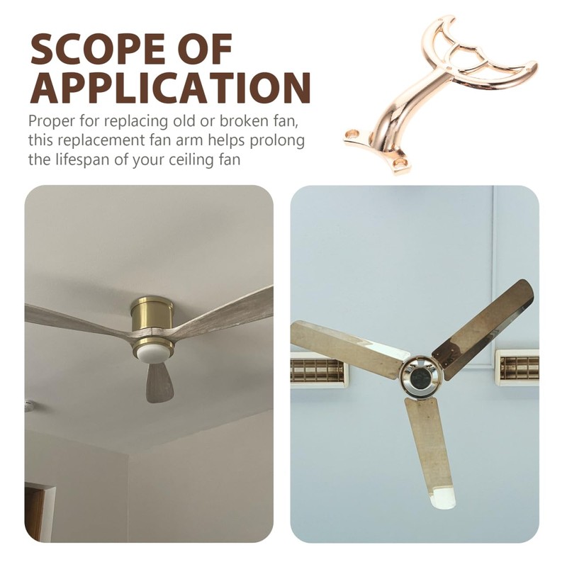 DOITOOL Replacement Ceiling Fan Blades Arms: Golden Finish Ceiling Fan