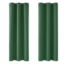Deconovo Deconovo Functional Thermal Insulated Curtains Blackout Curtains Eyelet Curtains for Kids Bedroom Forest Green W42 x L84 Inch One Pair