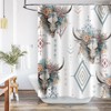 Ticuenicoa Western Cow Skull Shower Curtain Boho Western Shower Curtains