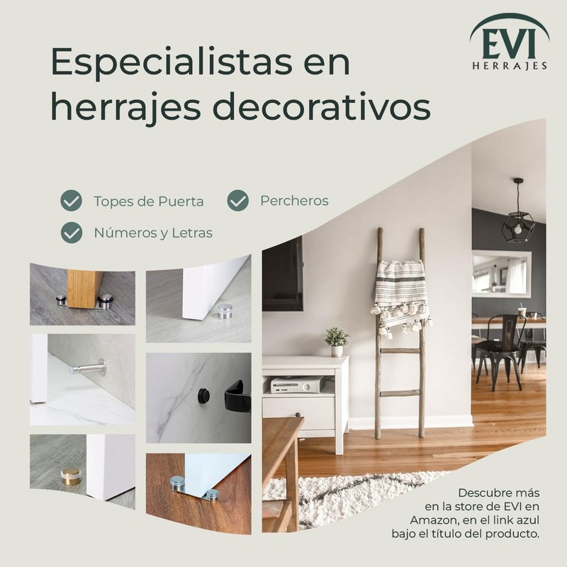 Evi Herrajes, Tope de puerta con base roscada in acero