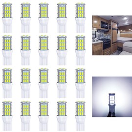 Antline T10 921 194 168 LED Bulbs Cool White 20-Packs, Super Bright 3014 42-SMD LED Replacement 12 Volt RV Camper Trailer Boat Trunk Interior Dome Map License Lights, Backup Reverse Lights