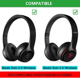 Solo 2/3 Wireless Earpads - JECOBB Replacement Ear Cushion Pads with Protein Leather and Memory Foam for Beats Solo 2.0/3.0 Wireless On Ear Headphones ONLY (Red)