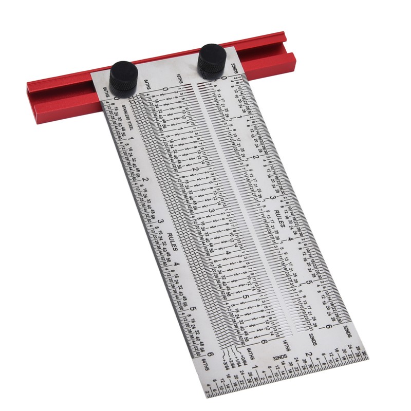 T Rule Stainless Steel Silver Scribing Ruler Woodworking Measuring Tool