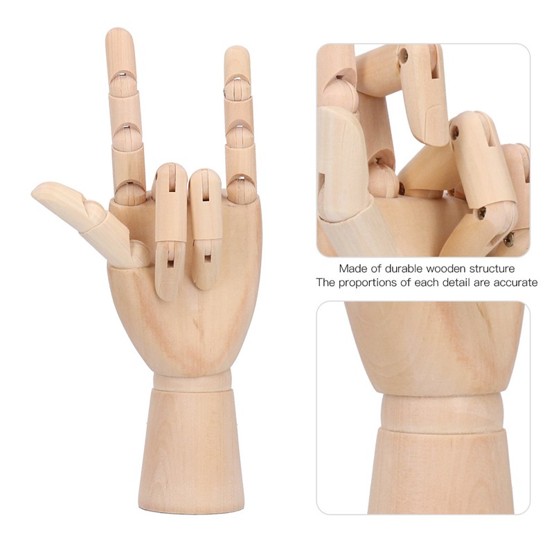 Wooden Hand Model Art Joint Puppet Decoration Artist Drawing Wood