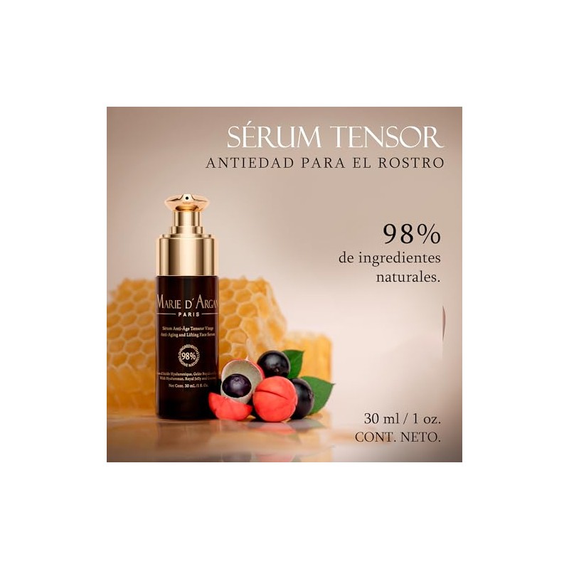 MARIE D' ARGAN Sérum Facial Tensor Antiedad 30ml, Efecto Lifting,