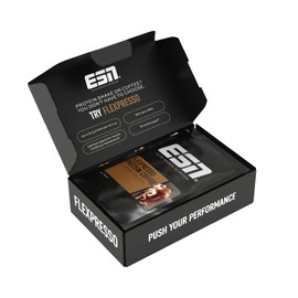 ESN Flexpresso Protein Coffee, Button Box, 5 x 30 g, Protein Powder with Coffee, Protein Coffee with up to 22 g Protein per Serving, Made in Germany