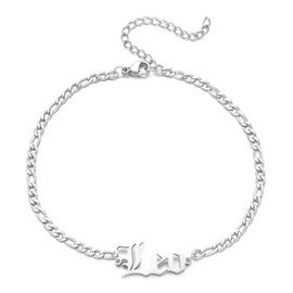 metaltree98 LADY'S STAINLESS STEEL ZODIAC ANKLET (LEO/SILVER)