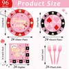 96 Pcs Casino Paper Party Plates and Napkins for Las