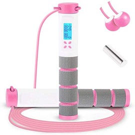 Jump Rope, Digital Weighted Handle Workout Jumping Rope with Calorie Counter for Training Fitness, Adjustable Exercise Speed Skipping Rope for Men, Wo