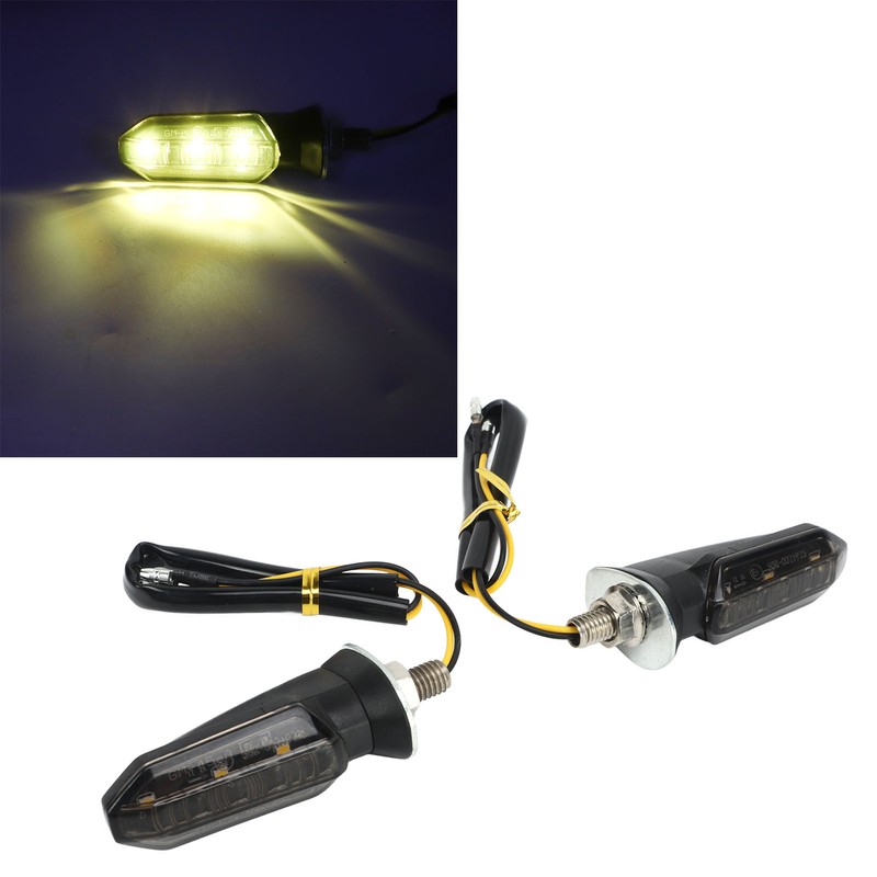 4Pcs Motorcycle LED Turn Signal Lights Mini Front Rear Indicator