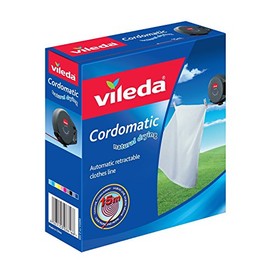 Vileda 15 m Retractable Clothes Line, White (Cordomatic, Thread Cord, Cord Item Type)